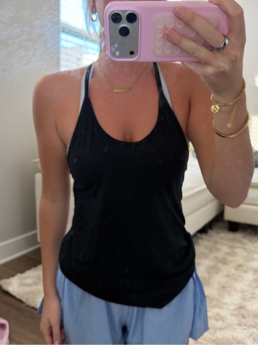 Nike Black Racerback Tank Top with White Straps